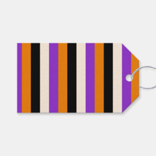 Halloween Orange Purple Black Stripe Gift Tags