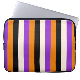 Halloween Orange Purple Black Stripe Laptop Sleeve