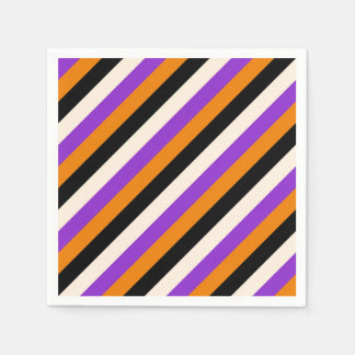 Halloween Orange Purple Black Stripe Napkin