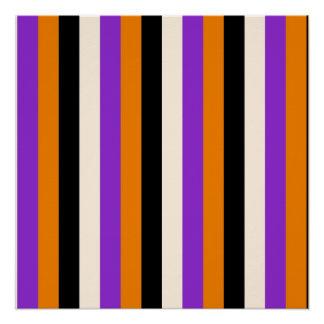 Halloween Orange Purple Black Stripe Poster