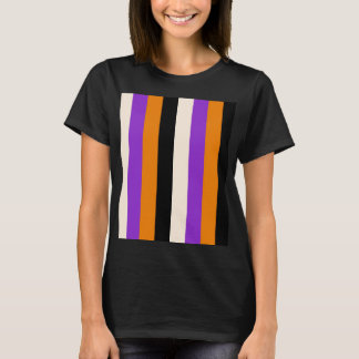 Halloween Orange Purple Black Stripe T-Shirt