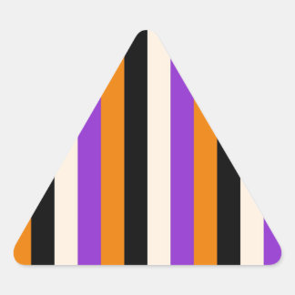 Halloween Orange Purple Black Stripe Triangle Sticker