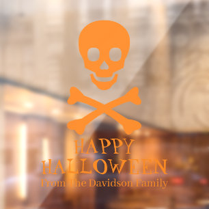 Halloween orange skull scary spooky custom text