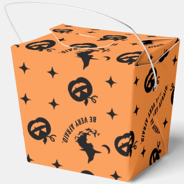 Halloween Orange Spooky Pumpkin Witch  Favour Box (Back)