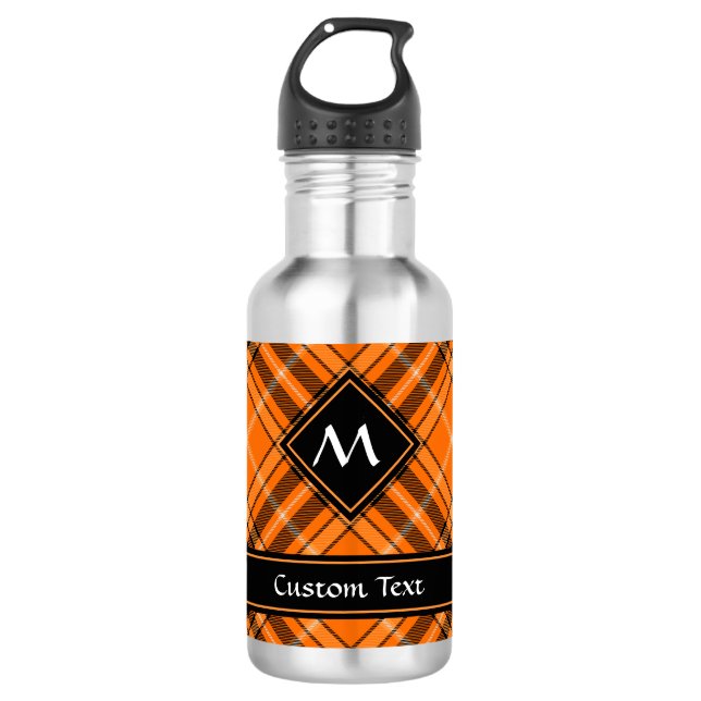 Halloween Orange Tartan 532 Ml Water Bottle (Front)