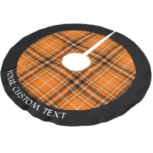 Halloween Orange Tartan Brushed Polyester Tree Skirt