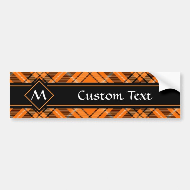 Halloween Orange Tartan Bumper Sticker (Front)