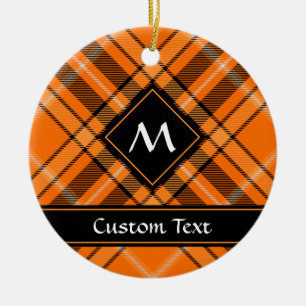 Halloween Orange Tartan Ceramic Ornament