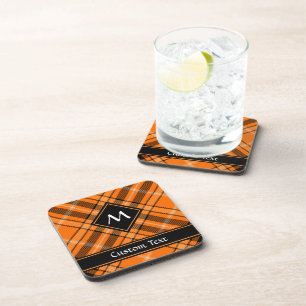 Halloween Orange Tartan Coaster