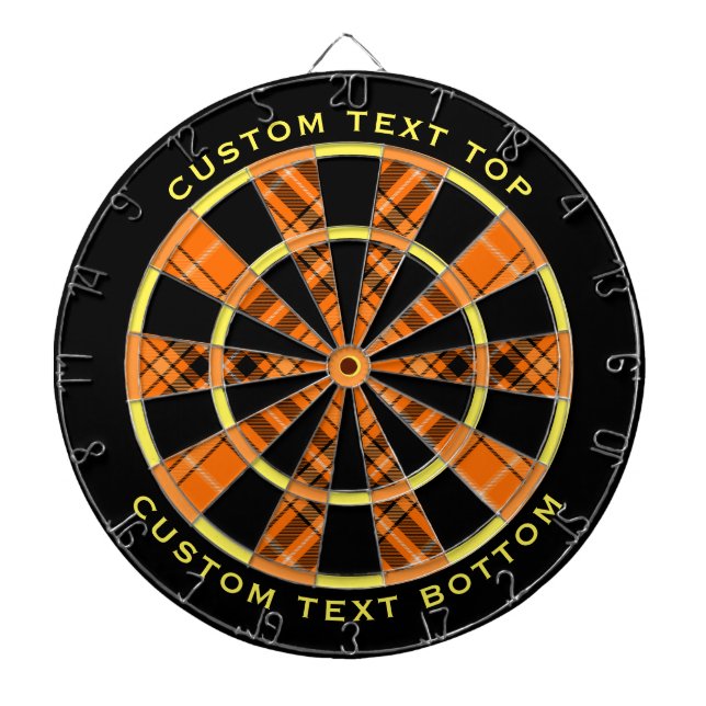 Halloween Orange Tartan Dartboard (Front)