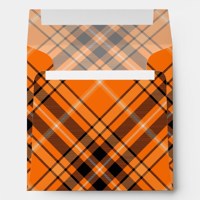 Halloween Orange Tartan Envelope (Back (Bottom))