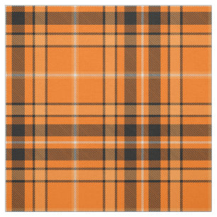Halloween Orange Tartan Fabric