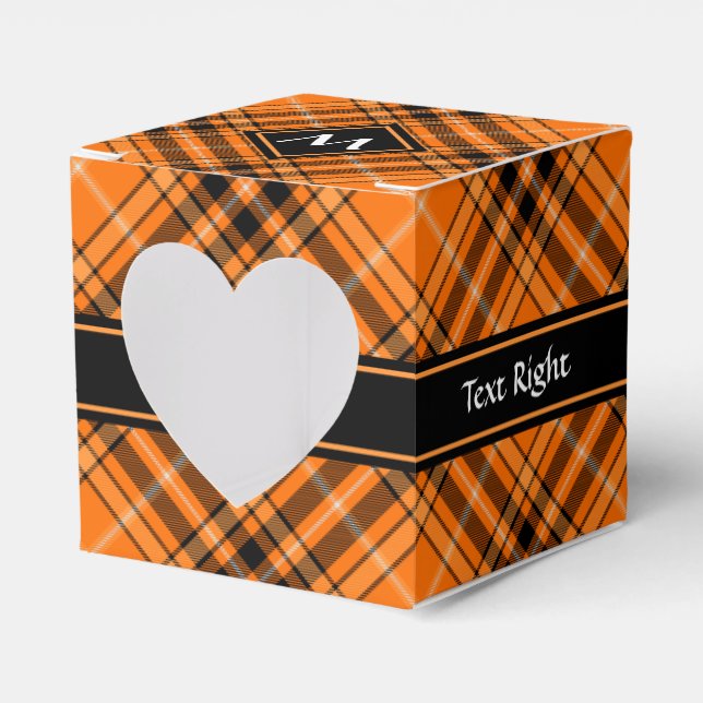 Halloween Orange Tartan Favour Box (Front Side)