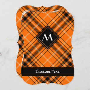 Halloween Orange Tartan Invitation