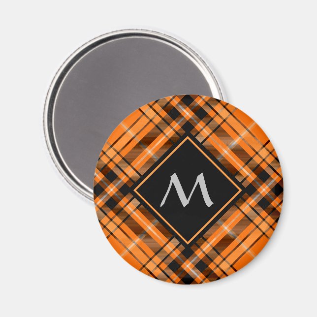 Halloween Orange Tartan Magnet (Front/Back)