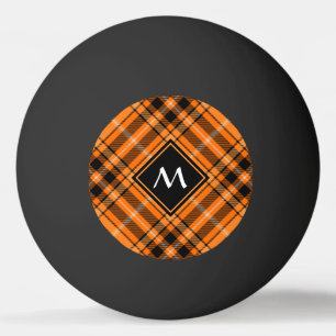 Halloween Orange Tartan Ping Pong Ball