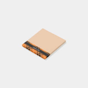 Halloween Orange Tartan Post-it Notes