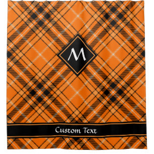 Halloween Orange Tartan Shower Curtain
