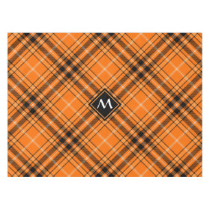 Halloween Orange Tartan Tablecloth