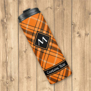 Halloween Orange Tartan Thermal Tumbler