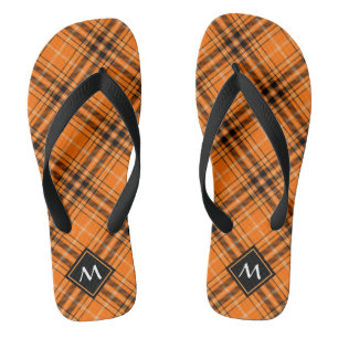 Halloween Orange Tartan Thongs