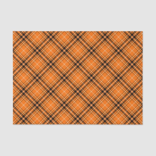 Halloween Orange Tartan Tissue Paper (Front)