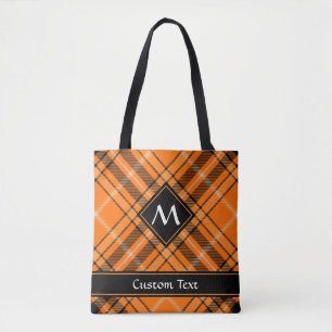 Halloween Orange Tartan Tote Bag