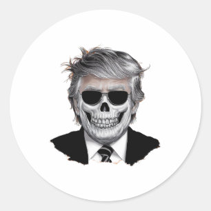 Halloween Orange Trump American Horror Party Costu Classic Round Sticker