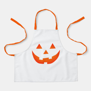 Halloween orange white Jack o lantern pumpkin face Apron