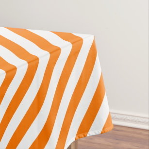 Halloween Orange White Stripes Home Party Decor Tablecloth