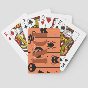 Halloween Oranges & Browns Initials Playing Cards
