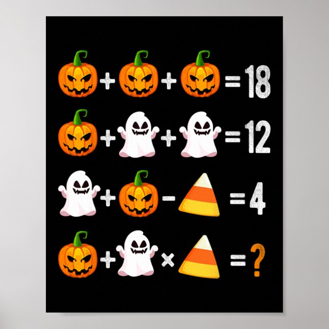 Halloween Order Of Operations Math Halloween Teach Poster (Front)
