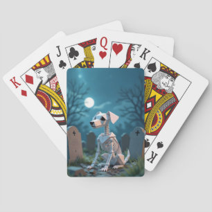 Halloween Origami Skeleton Dog Playing Cards