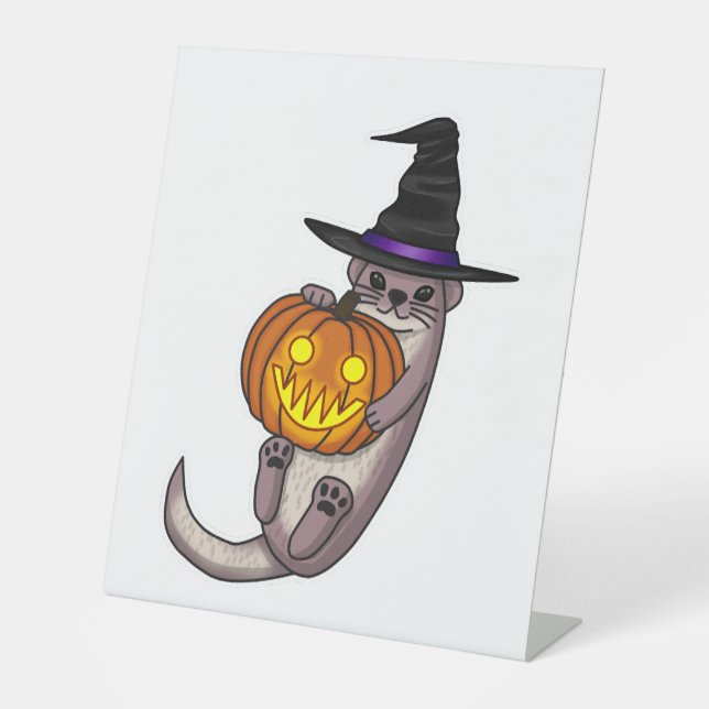 Halloween Otter Pedestal Sign (Front)