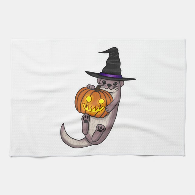 Halloween Otter Tea Towel (Horizontal)
