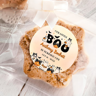 Halloween Our Little Boo 1st Birthday Party Classic Round Sticker