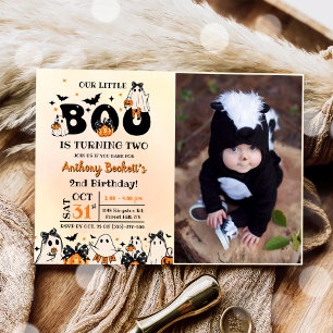 Halloween Our Little Boo 2nd Birthday Party Invitation