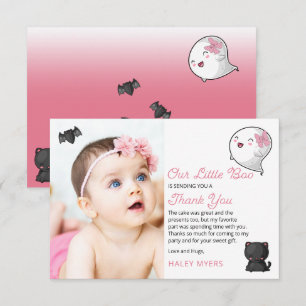Halloween Our Little Boo Ghost Girl 1st Birthday Thank You Card