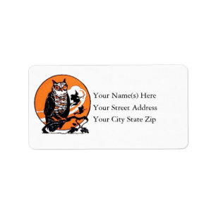 Halloween Owl and Witches Address Label