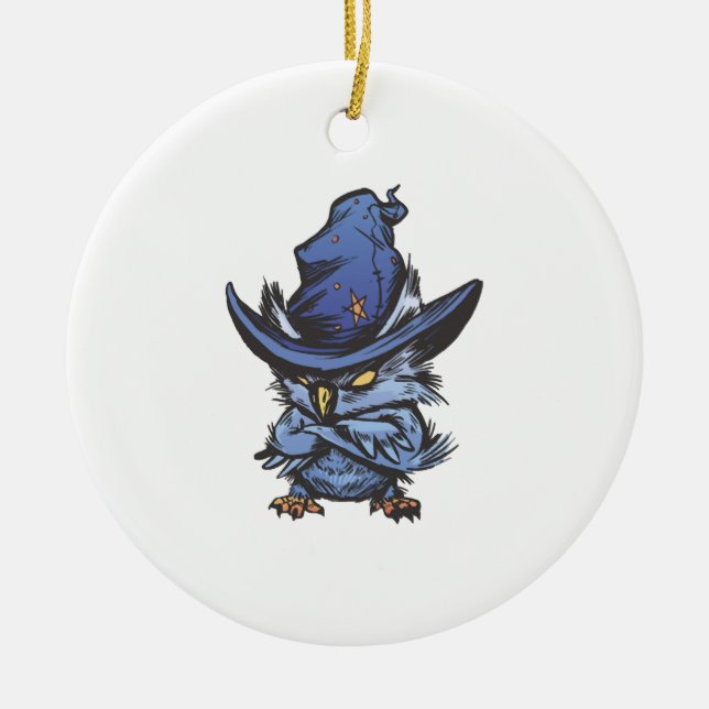 Halloween owl  ceramic ornament (Front)