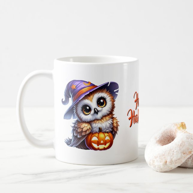 Halloween Owl Coffee Mug (With Donut)