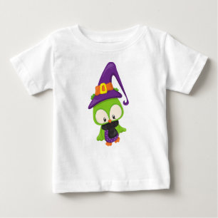 Halloween Owl, Cute Owl, Green Owl, Witch Hat Baby T-Shirt