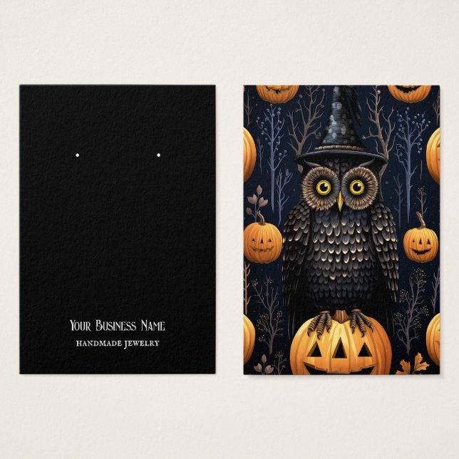 Halloween Owl Earring Display Card (Front & Back)