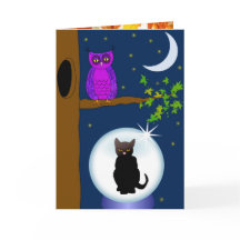 Halloween owl greeting card