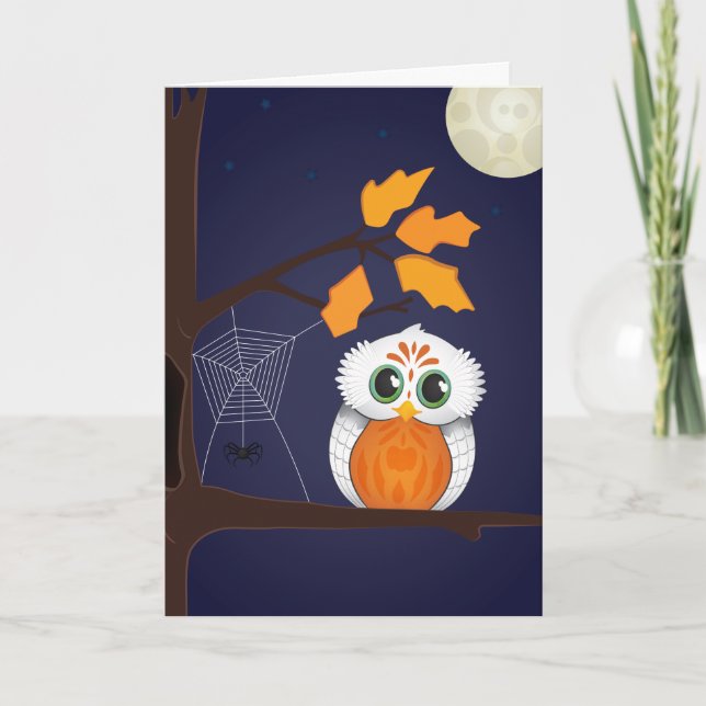 Halloween Owl Greeting Card (Front)