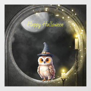 Halloween Owl in Round Tower Window