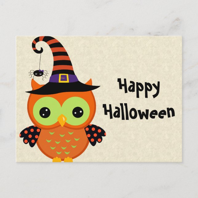 Halloween Owl Postcard (Front)