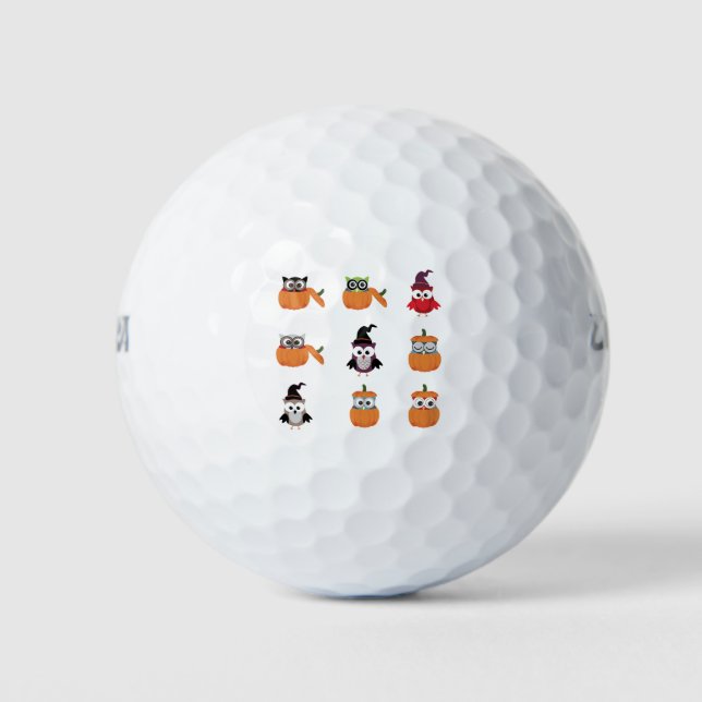 Halloween Owl Pumkin Golf Balls (Front)