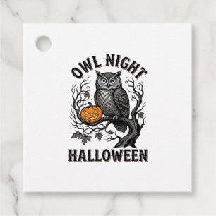Halloween Owl Shirt Vintage Spooky Bird Party Desi Favour Tags