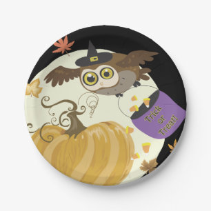 Halloween Owl Trick or Treat! Paper Plate